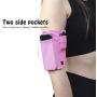 HiRui Universal Comfort Sports Armband Cell Phone Armband Running Armband, Fits All Phones, Reflective Stripes Logo, Unisex, Suitable for Travel Sport Outdoors (Small, Pink)