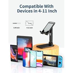 Cell Phone Stand 2020 Upgraded, Phone Stand for Desk YIKA [3X Stable iPhone Stand EXTENSIBLE] Phone Holder Adjustable Fully Foldable Compatible with iPhone/iPad/Tablet, All Phones(4-11")