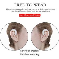 Ear Hook Bluetooth Wireless Headphone,Non Ear Plug Headset with Microphone,Single Ear Noise Cancelling Earphone Painless Wearing with Earbud Case for Android Smartphones,iPhone X 8 7 6 (Silver)