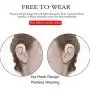 Ear Hook Bluetooth Wireless Headphone,Non Ear Plug Headset with Microphone,Single Ear Noise Cancelling Earphone Painless Wearing with Earbud Case for Android Smartphones,iPhone X 8 7 6 (Silver)