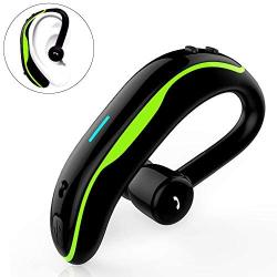 SLuB Ture Wireless Bluetooth Single Earbud with Microphone 17-18 Hours Playtime Noise Cancelling  Waterproof Ear-Hook Sport Headset for  Cell Phone(Green)