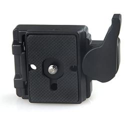 Konsait Black Camera 323 Quick Release Plate with Special Adapter (200PL-14) Use for Manfrotto 323 (New Version)