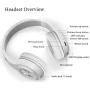 Bluedio Bluetooth 5.0 Headphones Over Ear, Wireless and Wired Bluetooth On-Ear Stereo Earphones Noise Cancelling Headsets with Microphone, Line-in/Line-Out/Amazon Web Service/Voice Contrl (White)