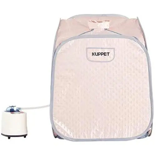 KUPPET Portable Steam Sauna Spa, 2L Personal Therapeutic Sauna for Weight Loss Detox Relaxation at Home,One Person Sauna with Remote Control,Foldable,Wooden Roller with Foot Massage (Silver) KUPPET Portable Steam Sauna Spa, 2L Personal Therapeutic Sauna for Weight Loss Detox Relaxation at Home,One Person Sauna with Remote Control,Foldable,Wooden Roller with Foot Massage (Silver)