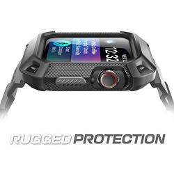 SUPCASE [Unicorn Beetle Pro] Case for Apple Watch 4 / Watch 5 [44mm], Rugged Protective Case with Strap Bands for Apple Watch Series 4 2018 / Series 5 2019 Edition (Black)