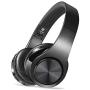 Wireless Headset with Mic, Foldable Bluetooth Headphone with 3.5mm Audio Jack, Built-in Noise Cancelling Microphone, Support for Plug-in Card, for PC, Phone(Black)