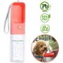 Esing Outdoor Dog Water Bottle,Portable Pet Water Dispenser for Walking, Puppy Travel Kettle, Drinking Feeder Bowl,Kittens Water Feeding Cup,Food Grade BPA Free(Pink)