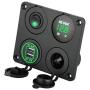 Linkstyle 4 in 1 Charger Socket Panel, 12V 4.2A Dual USB Charger Socket Power Outlet& LED Voltmeter & Cigarette Lighter Socket & Green LED Lighted ON/Off Rocker Toggle Switch for Car Marine Boat Truck Linkstyle 4 in 1 Charger Socket Panel, 12V 4.2A Dual USB Charger Socket Power Outlet& LED Voltmeter & Cigarette Lighter Socket & Green LED Lighted ON/Off Rocker Toggle Switch for Car Marine Boat Truck