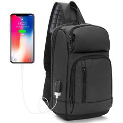 Sling Bag for Men Chest Bag for Teens Single Shoulder Bag Casual Daypack Crossbody Bag PU Sling Backpack Sport Daypack