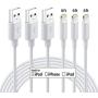 Lightning Cable MFi Certified - Nikolable 3Pack 6FT Lightning to USB-A Cable for iPhone Charger, Durable Fast Charging Cord Compatible with iPhone 11 Pro Max XS XR 8 7 6 Plus 5S iPad iPod, White