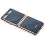 Phone Case Ultra-Thin Back Cover Tempered Glass Shell Electroplated PC Protector Fit for Samsung Galaxy Z Flip Phone Accessories (Black)