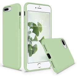 Vooii iPhone 8 Plus Case, iPhone 7 Plus Case, Soft Silicone Gel Rubber Bumper Case Microfiber Lining Hard Shell Shockproof Full-Body Protective Case Cover for iPhone 7 Plus /8 Plus - Matcha