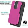 CasemartUSA Phone Case for [LG Journey LTE (L322DL)], [DuoTEK Series][Hot Pink] Shockproof Defender Impact Resistant Cover for LG Journey LTE (Tracfone, Simple Mobile, Straight Talk, Total Wireless)