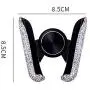 Siyibb Crystal Universal Car Phone Holder Gravity Car Air Vent Mobile Phone Mount - White Siyibb Crystal Universal Car Phone Holder Gravity Car Air Vent Mobile Phone Mount - White