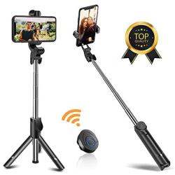 Selfie Stick, BAVNCO Compact Extendable Bluetooth Selfie Stick Tripod Stand with Detachable Wireless Remote for iPhone 11 MAX XR X 8 7 6S Plus/Samsung Galaxy S10 S9 S8 Plus Note 10 8/ LG More Android