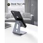 Adjustable Cell Phone Stand, Lamicall Phone Stand : [Update Version] Cradle, Dock, Holder Compatible with iPhone Xs XR 8 X 7 6 6s Plus SE 5 5s 5c Charging, Accessories Desk, Android Smartphone - Gray