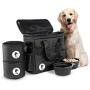 Top Dog Travel Bag - Airline Approved Travel Set for Dogs Stores All Your Dog Accessories - Includes Travel Bag, 2X Food Storage Containers and 2X Collapsible Dog Bowls - Black