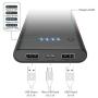 Portable Charger Power Bank【24800mAh】 HETP High Capacity External Battery Pack with 4 LED Lights Ultra-Compact High-Speed Recharging Battery Charger for Smart Phone Android Tablet and More -Black