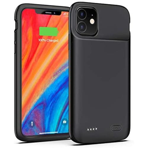 OMEETIE Battery Case for iPhone 11, 5000mAh Portable Protective Charger Case Rechargeable Extended Battery Pack Charging Case Compatible with iPhone 11 (6.1 inch) (Black)