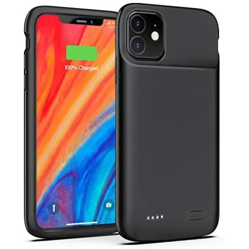 OMEETIE Battery Case for iPhone 11, 5000mAh Portable Protective Charger Case Rechargeable Extended Battery Pack Charging Case Compatible with iPhone 11 (6.1 inch) (Black) OMEETIE Battery Case for iPhone 11, 5000mAh Portable Protective Charger Case Rechargeable Extended Battery Pack Charging Case Compatible with iPhone 11 (6.1 inch) (Black)