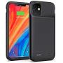 OMEETIE Battery Case for iPhone 11, 5000mAh Portable Protective Charger Case Rechargeable Extended Battery Pack Charging Case Compatible with iPhone 11 (6.1 inch) (Black)