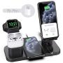 Wireless Charger Stand, CEREECOO 4 in 1 Wireless Charging Station Dock Compatible with iPhone 11/11pro/Xr/Xs/X/Max/8/8Plus/7/6/6s/5 Apple Watch5/4/3 AirPods/Airpods Pro (iWatch Charger Required)