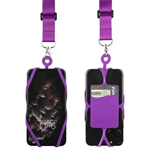 Gear Beast Cell Phone Lanyard with Adjustable Neck Strap Compatible with iPhone Galaxy & Most Smartphones, Silicone Phone Holder with Card Pocket and Adjustable Satin Polyester Lanyard Gear Beast Cell Phone Lanyard with Adjustable Neck Strap Compatible with iPhone Galaxy & Most Smartphones, Silicone Phone Holder with Card Pocket and Adjustable Satin Polyester Lanyard