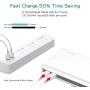 Power Bank Portable Charger 20000mah High Capacity Battery Pack Dual Micro 4A Faster Inputs Compatible LED Flashlight Smart Devices Android Phone and Other Cellphones White (2 Micro Cables Include)