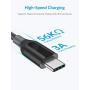 [2-Pack] Anker Powerline+ USB C to USB A Fast Charging Cable, for Samsung Galaxy Note 8 / S8 / S8+ / S9 /S10, Sony XZ, LG V20 / G5 / G6, Xiaomi 5 and More (3ft)