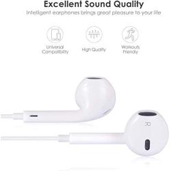 MOPIDICK 3.5mm in-Ear Wired Noise Cancellation Earbuds/Earphones/Headphones with Remote & Micphone Compatible with iPhone 6s plus/6/5s/5c/Pad/S10 Android All 3.5 mm Audio Devices (2 Pack)-white-01