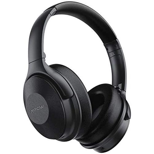 Mpow 45Hrs Active Noise Cancelling Headphones, H17 New Bluetooth Headphones Over Ear, Built-in Mic, Quick Charge, Deep Bass, Wired/Wireless Headset for Travel, Online Class, Home Office, TV