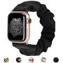 MITERV Compatible with Apple Watch Band 38mm 40mm 42mm 44mm Soft Floral Fabric Elastic Scrunchies iWatch Bands for Apple Watch Series 5,4,3,2,1 (Black, 38mm/40mm Small)