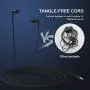 Vogek Earbuds, Tangle-Free Flat Cord Ergonomic in-Ear Headphones with Dynamic Crystal Clear Sound, Earphones with 3.5mm Jack, S/M/L Eartips Compatible with Samsung, Android Phone and More-Black