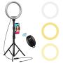 10" Selfie Ring Light with 59" Extendable Tripod Stand & Flexible Phone Holder for Live Stream Makeup, Beam Electronics Desktop Led Camera Ringlight for Tik Tok YouTube Video Photo, For iPhone Android