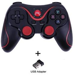 Phone Game Controller, T3 Bluetooth Joystick Wireless Gamepad Game Controller Joystick Gaming Controller for Android for iOS Mobile Phones PC Game Handle-Black with USB-