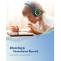 iClever Kids Headphones - Wired Headphones Kids, Adjustable Headband, Stereo Sound, Foldable, Untangled Wires, 3.5mm Aux Jack, 94dB Volume Limited - Childrens Headphones on Ear, Blue (Blue)