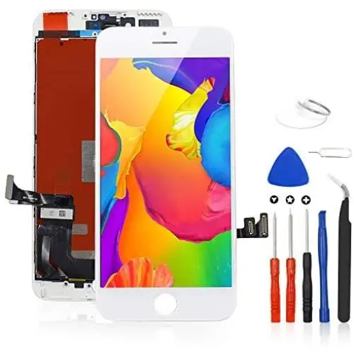 for iPhone 7 Plus Screen Replacement White, LCD Display Touch Screen and Digitizer Frame for A1661, A1784, A1785, with Full Repair Kit