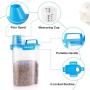 Yicostar Pet Food Storage Container, Airtight Small Dog Food Container Cat Food Container with Measuring Cup, Upgraded Large Pour Spout and 4 Seal Buckles Food Dispenser for Pets Food and Birds Seed