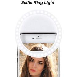 UMsky Selfie Ring Light,Universal Phone Selfie Ring Light,Portable LED Selfie Light Ring Lights for Android/iPhone, Rechargeable Brightness Portable Selfie Light Ring(White)