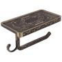 Zouminy Bathroom Toilet Paper Holder Shelf with Mobile Phone Storage Shelf Bracket Wall Mounted(Brown)