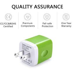 Wall Charger, [3-Pack] 5V/2.1AMP Ailkin Colorful 2-Port USB Wall Charger Home Travel Plug Power Adapter Replacement for iPhone 7/7 plus, 6s/6s plus, Samsung Galaxy S7 S6, HTC, LG, Table, Motorola More