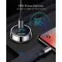 [Pure Copper] USB C Car Charger, SUPERONE 36W 6A Dual USB Car Charger Adapter with 18W PD Port, Quick Charge 3.0 and LED Voltmeter for iPhone 11 Pro Max, Google Pixel 4/4 XL, Samsung S10 and More