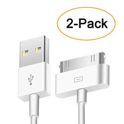 Trenro 2pcs 30 Pin USB Sync Charging Cable Cord Replacement for Old Apple iPhone 4/4S 3G/3GS, iPad 1/2/3,iPod Nano/iPod Touch