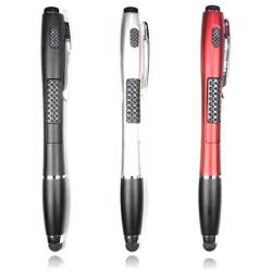 Stylus [3 Pcs], 3-in-1 Universal Touch Screen Stylus + Ballpoint Pen + LED Flashlight for Smartphones Tablets