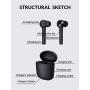 Bluetooth 5.0 Wireless Earbuds, Bluedio Hi(Hurricane) TWS Wireless Earbud Headphones in-Ear Earphones with Charging Case, Mini Car Headset Built-in Mic for Cell Phone/Running/Android, 5Hrs Playtime