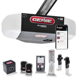 Genie StealthDrive Connect Model 7155-TKV Smartphone-Controlled Ultra-Quiet Strong Belt Drive Garage Door Opener & Garage Door Opener Extension Kit for 5-Piece Belt-Drive Tube Rails, Metallic