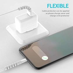 Cable Protector Spiral Phone Cable Saver Lightning Charge, Headphone, USB Cord, PC and Notebook Cable Protector, Fit for All Cell Phone - 8 PCS (Grey)