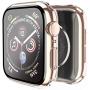 Smiling Clear Case for Apple Watch Series 4 & Series 5 44mm with Buit in Tempered Glass Screen Protector- All Around Hard PC Protective Case High Definition Clear Ultra-Thin Cover for iwatch (Clear, 44mm)