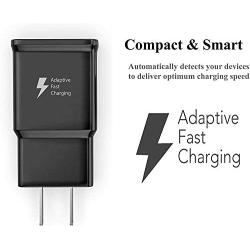 TT&C Adaptive Fast Wall Charge kit with USB Type C Cable [ 6.6 ft ] Compatible with Samsung Galaxy S8/S8 Plus/ S9/ S9+/ S10/ S10 Plus/S10e/S20/S20 Plus/Note 8/ Note 9/ Note 10 (2 Pack)