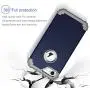 BENTOBEN Compatible with iPhone 8 Case and iPhone 7 Case 3 in 1 Hard Cover Hybrid Soft Silicone Bumper Shockproof Rugged Heavy Duty Slim Non-Slip Full Body Protective Phone Cases Navy Blue&Grey